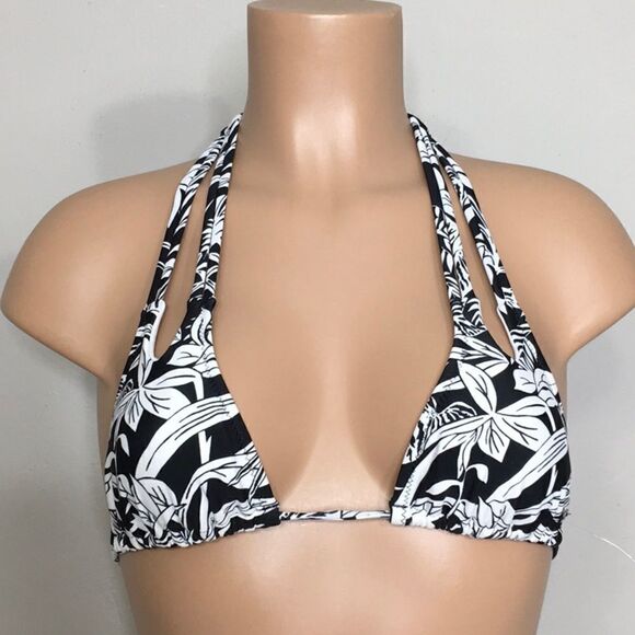 New. Volcom black and white floral bikini top. - Picture 2 of 8